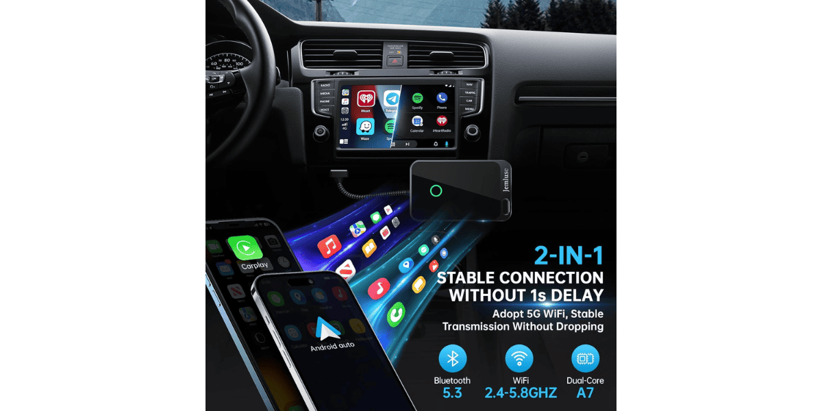 Jemluse Wireless CarPlay Adapter For Apple Stable Fast Connection For