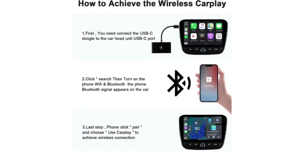 URJD Wireless CarPlay Adapter 2023 Upgrade Wireless CarPlay Dongle Convert  Wired Apple Car Play to Wireless, Plug & Play, Fast Auto Connect