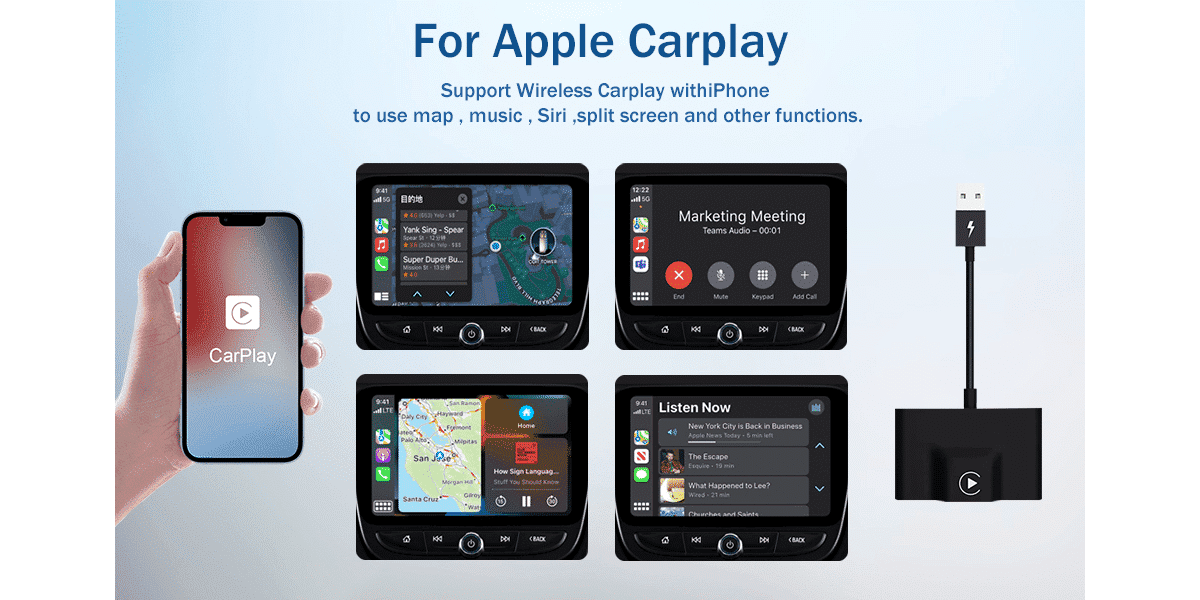 Wireless CarPlay Adapter, Carplay Wireless Adapter for OEM Wired ...