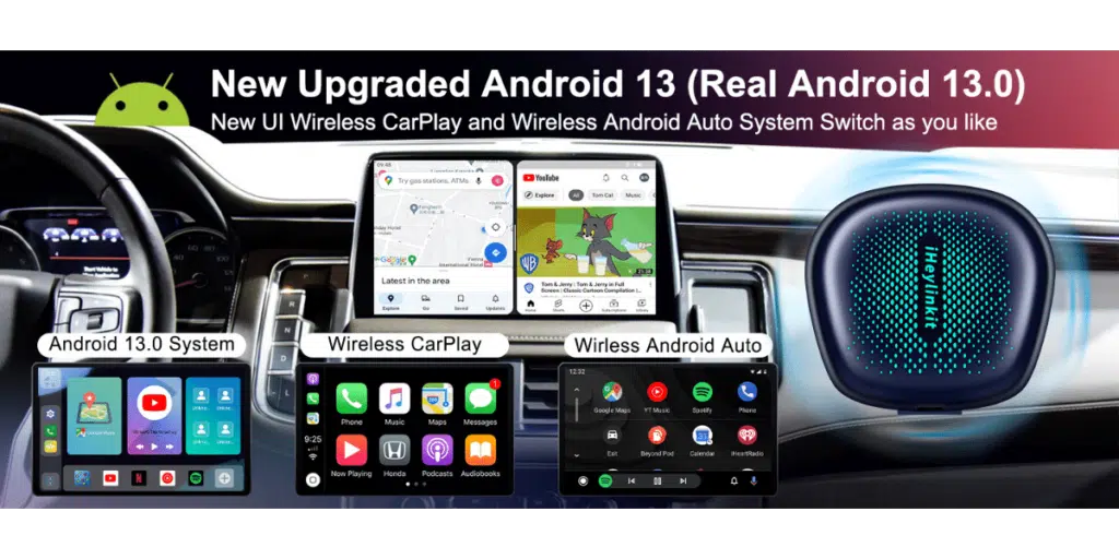 Ai Box Android 13 Led Wireless Android Auto & Apple CarPlay Smart Tv Box  QCM6125 Netflix