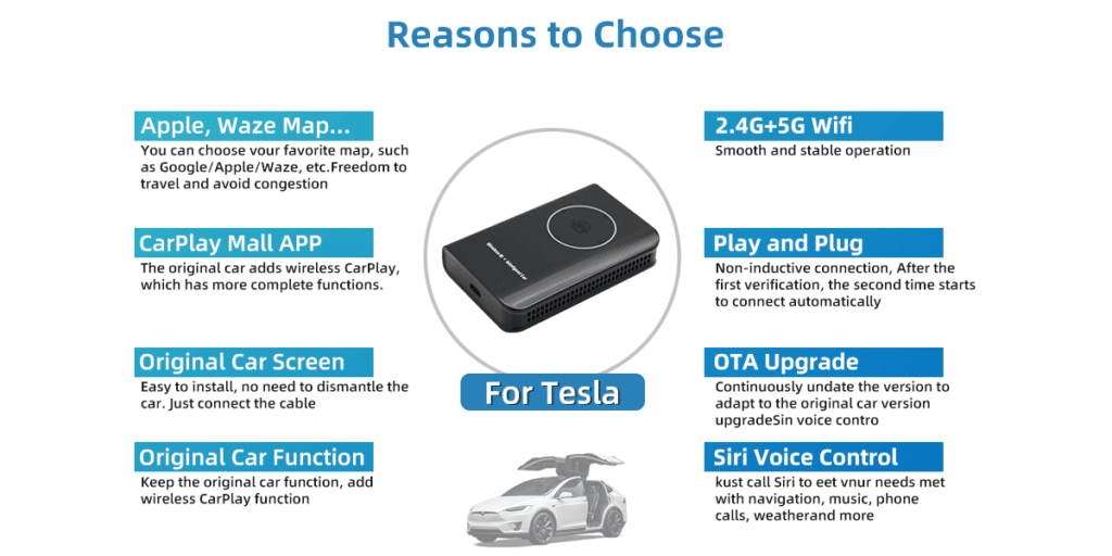 The Future Of In Car Connectivity Wireless Carplay Adapters For Tesla 4