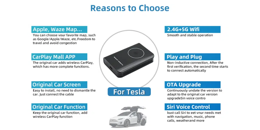 The Future Of In Car Connectivity Wireless Carplay Adapters For Tesla 4