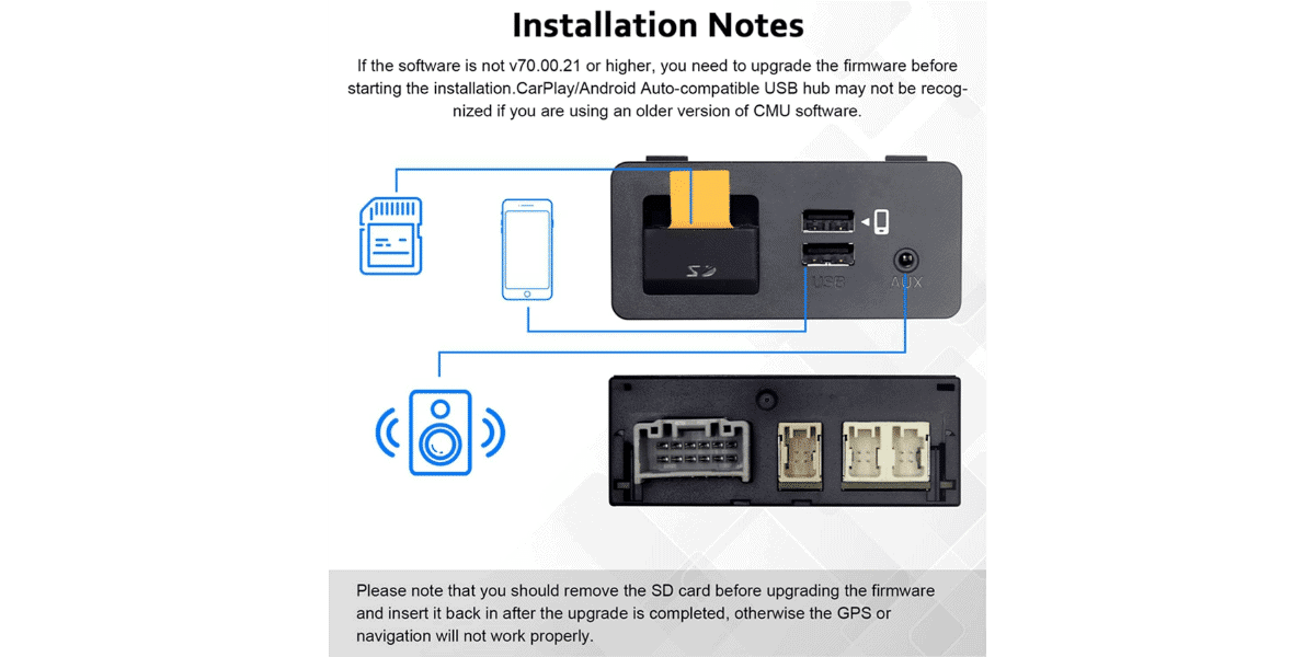 Mazda Wireless Carplay Retrofit Kit, TK78669U0C OEM USB Hub Fits to