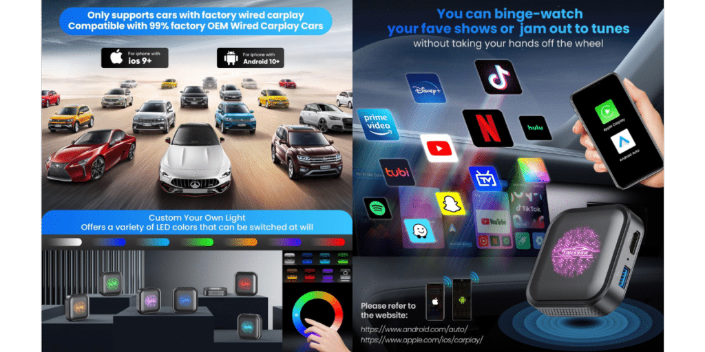 Timeknow Wireless Carplay Magic Box Adapter 9
