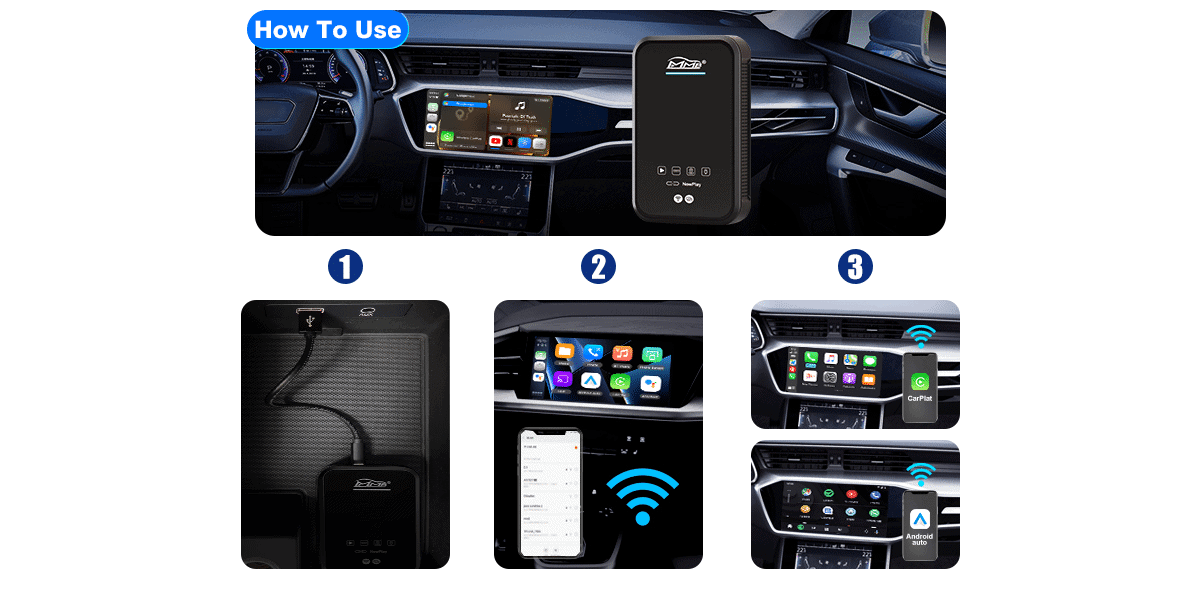 MMB 3rd CarPlay Wireless Adapter Multimedia Video Box,CarPlay Ai Box