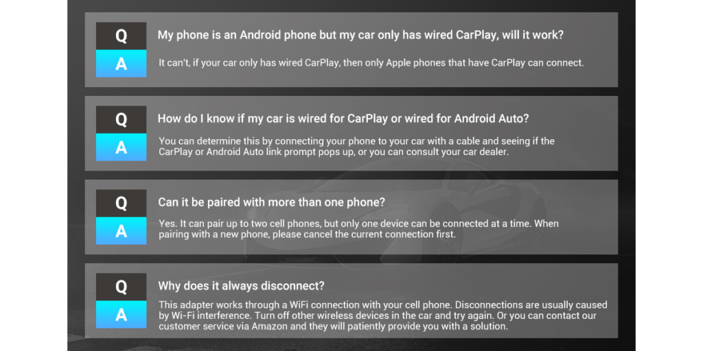 Dreryrit Wireless Carplay Adapter For Iphone 6