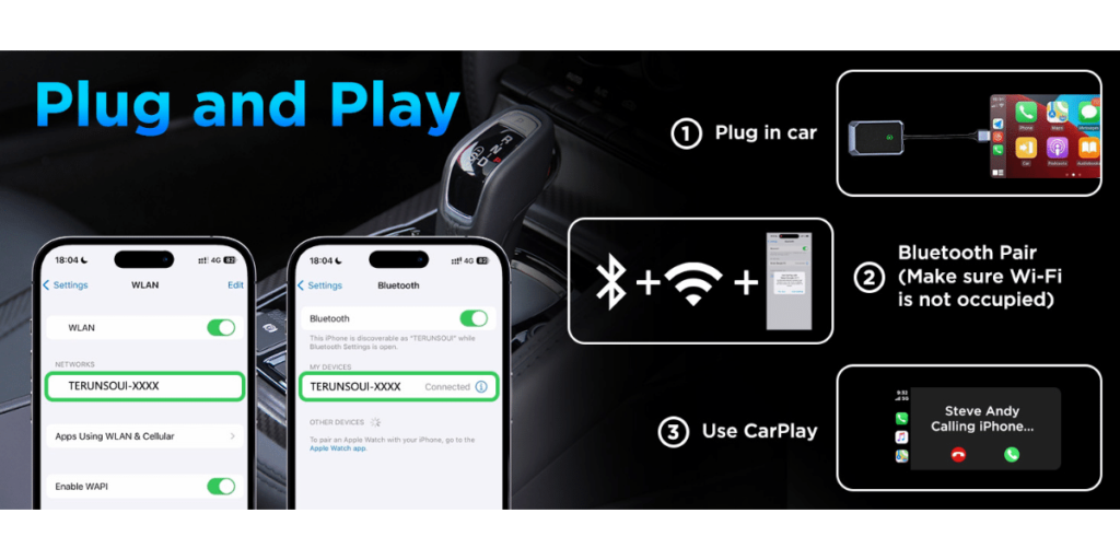 Terunsoul Wireless Carplay Adapter For Iphone 2