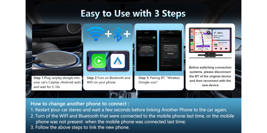 Vcarlinkplay Wireless Carplay Adapter For Iphone 5