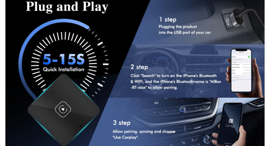 NHOPEEW wireless carplay adapter