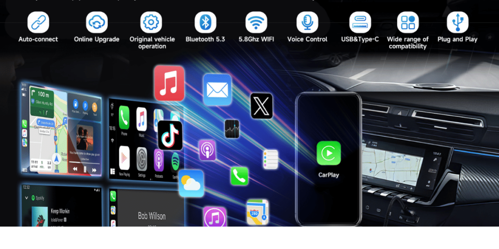 Homhow Wireless Carplay Adapter 2