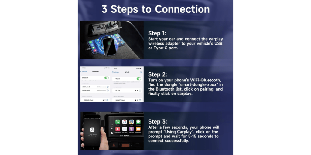 Homhow Wireless Carplay Adapter 8
