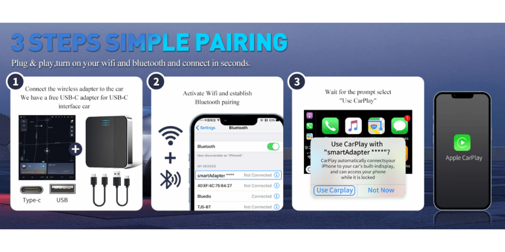 Tbtebeat Wireless Carplay Adapter 4