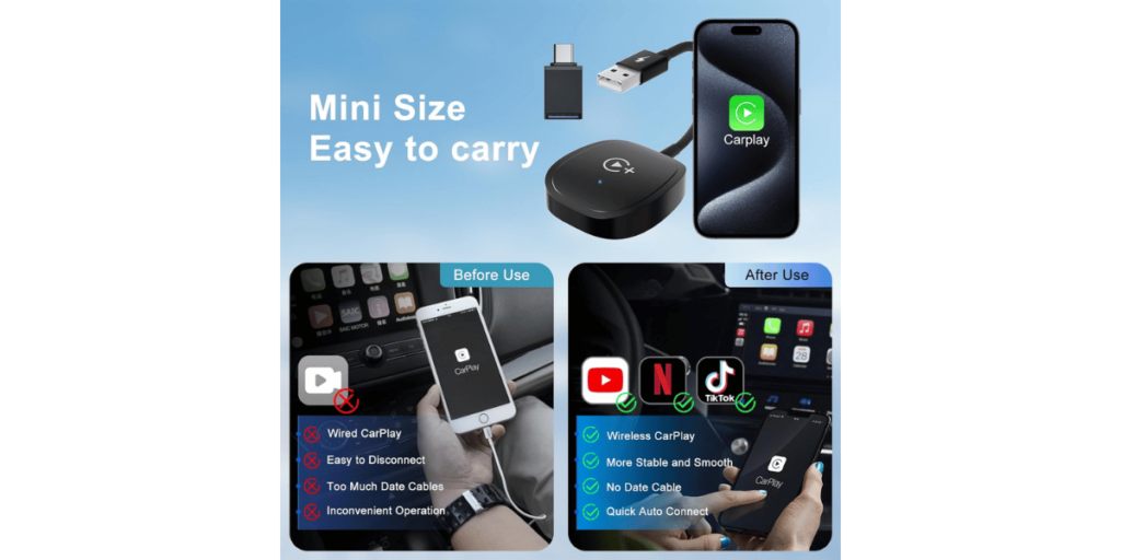 Fiewesey Wireless Carplay Adapter 7