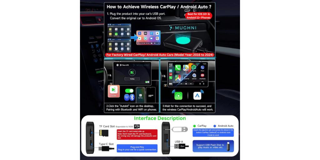 Mughni Wireless Carplay Adapter 2