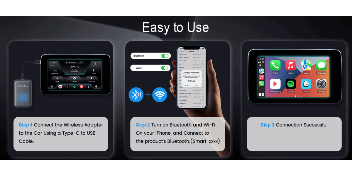 Wireless Carplay & Android Auto Adapter, Magic Box 2.0 Carplay AI Box ...