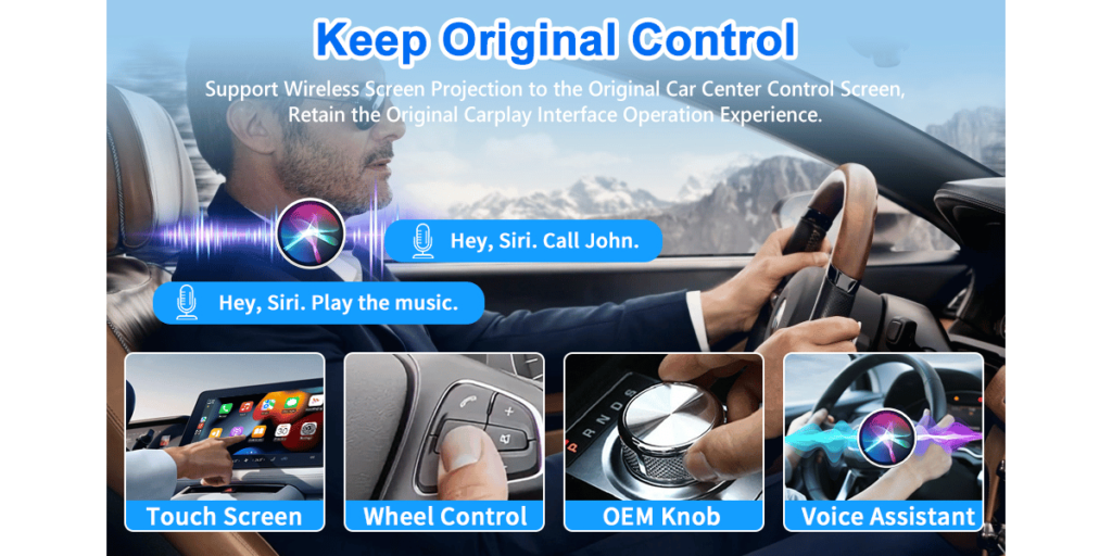 Podofo 2 In 1 Wireless Carplay Adapter (2)