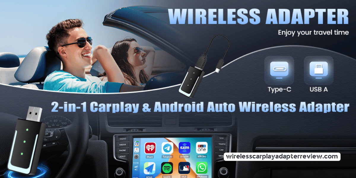 The NEW AMPrime 2-in-1 Wireless CarPlay & Android Auto Wireless Adapter!
