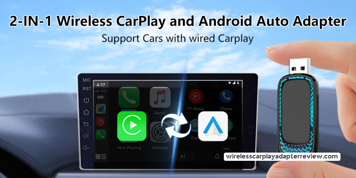 MTAKYA Android Auto Wireless Adapter & Wireless CarPlay Adapter – Mini USB CarPlay Wireless Stick