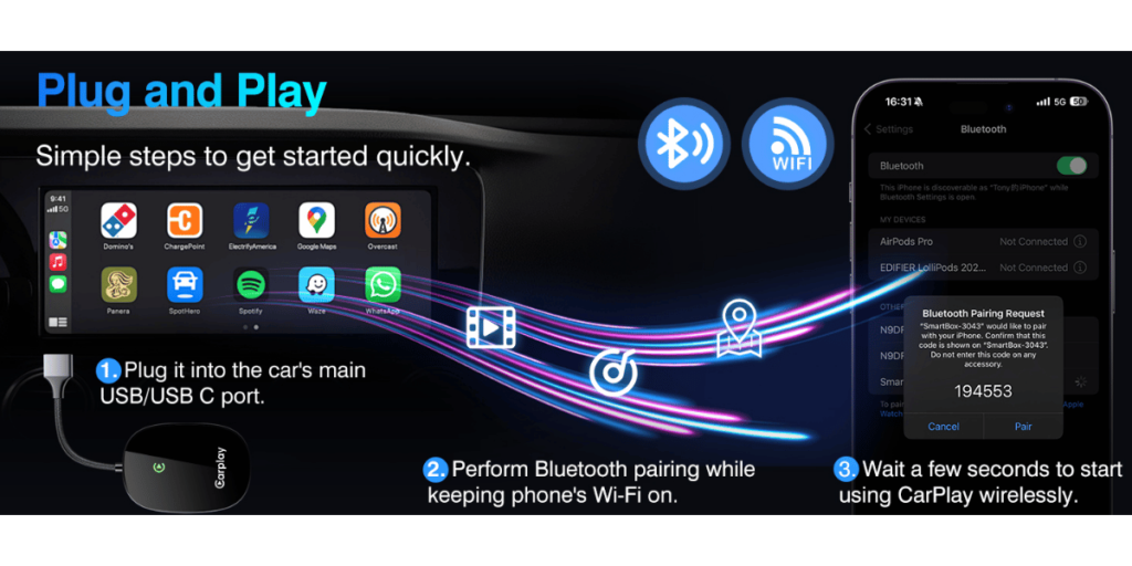 Vevavi Wireless Carplay Adapter (4)
